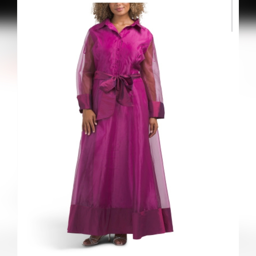 Rene by Rene Ruiz organza long sleeved shirt dress